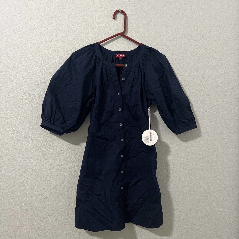 STAUD Mini Vincent Dress Navy Blue size XS